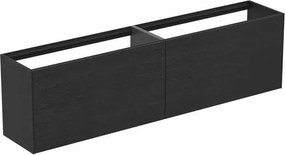 Dulap baza suspendat Ideal Standard Atelier Conca 2 sertare 200 cm finisaj stejar inchis