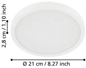 Eglo 900654 - Plafonieră LED pentru baie FUEVA LED/17W/230V albă IP44