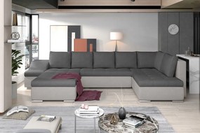 Canapea modulara, extensibila, cu spatiu pentru depozitare, 340x88x200 cm, Giovanni L01, Eltap (Culoare: Gri inchis piele / Soft 11)
