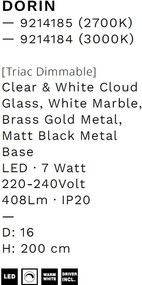 Pendul decorativ LED 2700K DORIN alb