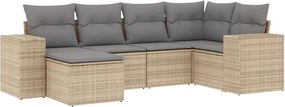 vidaXL Set canapele de grădină cu perne, 6 piese, bej, poliratan