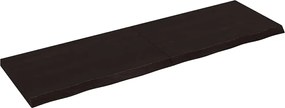 vidaXL Blat de baie, maro închis, 200x60x(2-6) cm, lemn masiv tratat