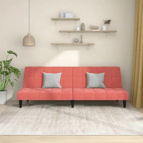 337506 vidaXL Canapea extensibilă cu 2 locuri, roz, catifea
