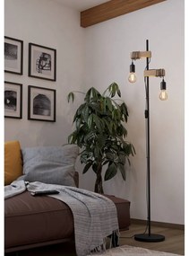 Lampadar negru/în culoare naturală LED (înălțime 166,5 cm) TOWNSHEND – EGLO