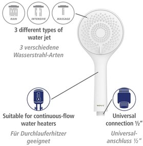 Set de duș alb din oțel inoxidabil 70 cm Watersaving – Wenko