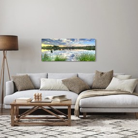 Tablou cu lac și trestie (120x50 cm)
