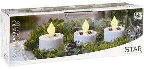 Set 3 lumânări cu LED Star Trading Saul, înălțime 5,5 cm