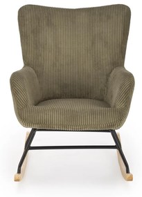 Fotoliu tip balansoar Belmiro velvet olive H92 cm