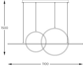 Lustră LED pe cablu Zuma Line MD7358-2A-3GT CHOLET LED/34W/230V auriu
