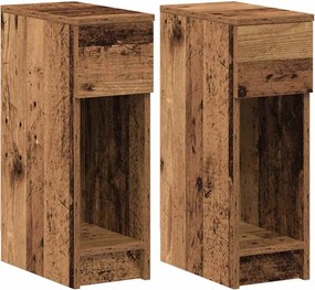 vidaXL Noptiere cu sertar 2 buc lemn vechi 20x36x60 cm