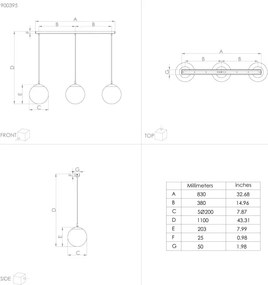 Lustră pe cablu RONDO 3xE27/40W/230V Eglo 900395