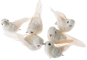 Set de păsări cu clemă, 8,5 cm, 6 bucăți