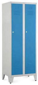 Dulap metalic, 60 x 50 x 161,5 cm, picioare reglabile, încuietoare cilindrică, albastru - ral 5012
