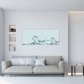 Tablou - Cai din picături de apă (120x50 cm)