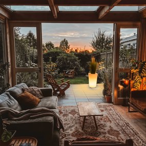 Lampă de podea exterioară albă 60 cm ghiveci de flori IP44 - Verano