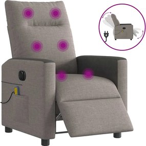 vidaXL Fotoliu electric de masaj rabatabil, gri taupe, textil