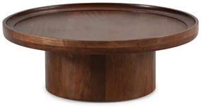Măsuță de cafea maro închis rotundă din lemn de mango 80x80 cm Giselle – Marckeric