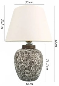 Lampă de masă RAMZES 1xE27/40W/230V alb/gri