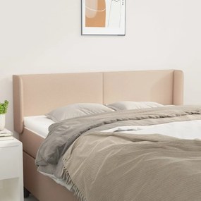 vidaXL Tăblie pat cu aripioare cappuccino 147x16x78/88cm piele eco