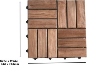 11 plăci de podea din lemn de tec, 1m², plăci din lemn pentr