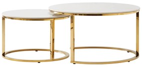 Set 2 mese de cafea, auriu/imitatie de marmura, DEVNET 2 NEW