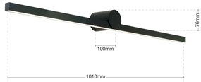 Aplica LED pentru baie moderna IP54 BEAUTY L-101cm negru