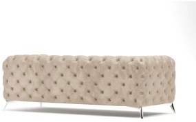 Canapea bej cu tapițerie din catifea 225 cm Chelsea – Ropez