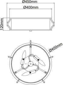 Open Design OR84399 - Plafonieră PIRELO 3xE14/12W/230V Ø 45 cm, crom lucios