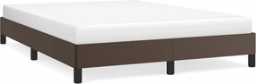 vidaXL Cadru de pat, maro, 140x200 cm, piele ecologică