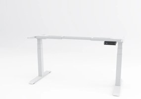 Birou reglabil pe inaltime TerrA8 PRO WHITE - 2 motoare, profil patrat, ALB (Dimensiune blat: 137x67cm, Culoare blat: Alb 25mm)