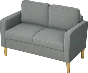 HOMCOM Canapea 2 locuri cu spațiu de depozitare și picioare solide din lemn, pentru living, dormitor, 117 x 63 x 79 cm, Gri deschis | Aosom Romania