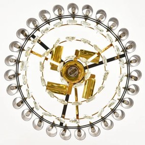 Brilagi - Lustru aplicat ECLIPSE, 5 x E14, 10 W, 230 V, Ø 38 cm, negru/auriu