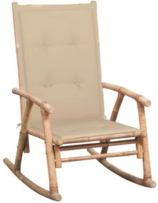 vidaXL Scaun balansoar cu pernă, bambus