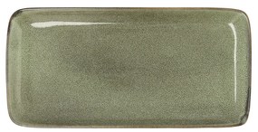 Platou pentru servire bidasoa ikonic verde ceramică (28 x 14 cm) (pack 4x)
