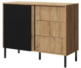 Comodă Munkki 5 (stejar + negru). 1087320