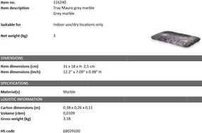Tava din marmura design LUX Mauro, gri 116240 HZ