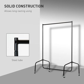 Homcom Suport pentru haine cu 4 roți de fier, 120x60x170cm
