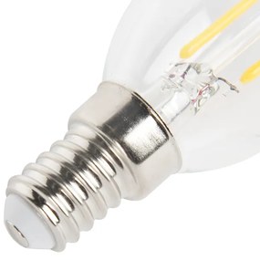 Set de 5 becuri LED cu filament cu lumină de lumânare E14 reglabile 250lm 2700K
