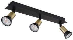 Plafoniera 3L design modern Drew negru, auriu