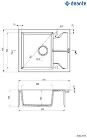 Chiuvetă din granit, 1-cuvă cu picurător, Andante, ZQN_511A