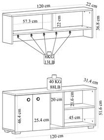 Mobilier Hol Vabite 1 (antracit + alb) . 1093908