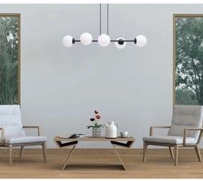 Lustră pe cablu FIRA 5xE27/60W/230V negru