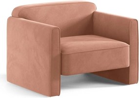 Fotoliu roz cu tapițerie din catifea Abby – Micadoni