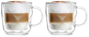Set de 2 căni de perete dublu Vialli Design Geo, 330 ml