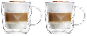 Set de 2 căni de perete dublu Vialli Design Geo, 330 ml