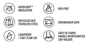 Sticlă neagră din oțel inoxidabil 600 ml Aerolight IceFlow – Stanley