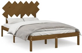 Cadru de pat, maro miere, 120x200 cm, lemn masiv maro miere, 120 x 200 cm