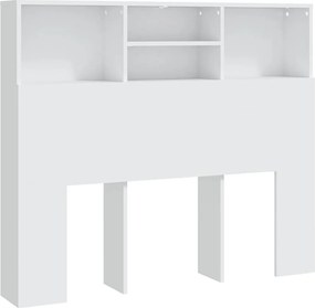 vidaXL Tăblie de pat cu dulap, alb, 120x19x103,5 cm
