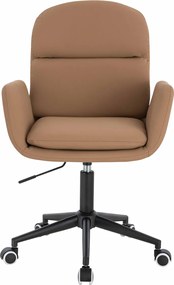 HR480K Scaun Caramel Piele Ecologica Premium Soft cu Bază Neagră