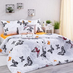 decoDoma Lenjerie de pat din bumbac BUTTERFLY lungime standard